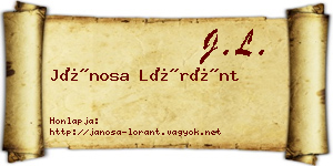 Jánosa Lóránt névjegykártya