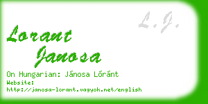 lorant janosa business card